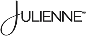 Julienne logo in black gradient with a stylized J, reading JULIENNE.